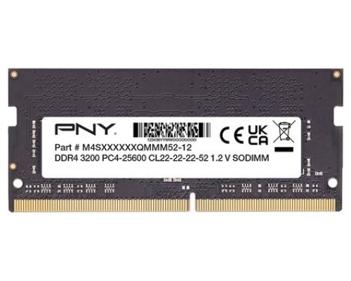 PNY - DDR4 - 8GB - SO-DIMM de 260 espigas - 3200 Mhz /