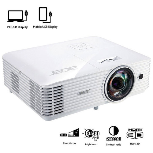 PROYECTOR ACER S1286Hn, DLP 3D, XGA, 3500lm, 20000/1,