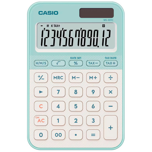 CASIO MS-20YC VERDE CLARO / CALCULADORA DE MESA-M04 CASIO MS-20YC VERDE CLARO / CALCULADORA DE MESA