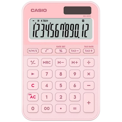 CASIO MS-20YC ROSA CLARO / CALCULADORA DE MESA-M04 CASIO MS-20YC ROSA CLARO / CALCULADORA DE MESA