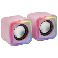 ALTAVOCES 2.0 MARS GAMING MSCUBE PINK 8W RMS SONIDO