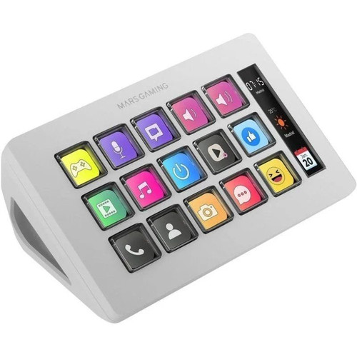 CONTROL DECK SLIM MARS GAMING MSD-ONE WHITE 15 TECLAS-DN14 CONTROL DECK SLIM MARS GAMING MSD-ONE WHITE 15 TECLAS
