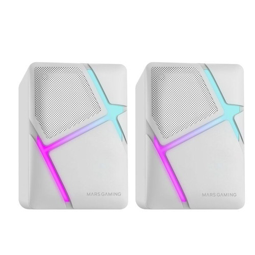 ALTAVOCES 2.0 MARS GAMING MSHW BLANCO 10W ILUMINACION-DN2 ALTAVOCES 2.0 MARS GAMING MSHW BLANCO 10W ILUMINACION