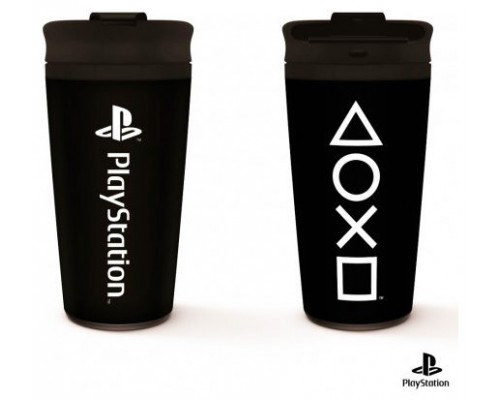 VASO DE VIAJE METÁLICO PLAYSTATION ONYX PYRAMID REDSTRING MTM25993