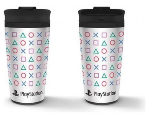 VASO DE VIAJE METÁLICO PLAYSTATION FORMAS PYRAMID REDSTRING MTM25995