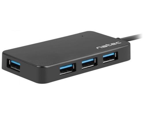 HUB NATEC SILKWORM USB-C 4 PUERTOS USB 3.0 NEGRO