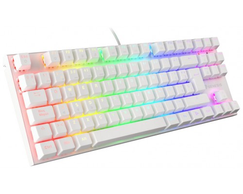 TECLADO GAMING GENESIS THOR 303 TKL RGB BLANCO MECANICO SWITCH OUTEMU MARRON