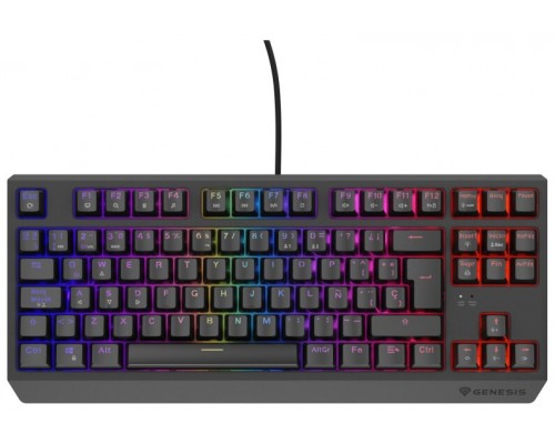 TECLADO GAMING GENESIS THOR230 TKL RGB MECANICO NEGRO SWITCH OUTEMUROJO HOT SWAP