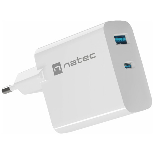 CARGADOR NATEC RIBERA GAN 45W PD3.0 QC3.0 1XUSB-A + 1XUSB-C BLANCO-DI3 CARGADOR NATEC RIBERA GAN 45W PD3.0 QC3.0 1XUSB-A + 1XUSB-C BLANCO