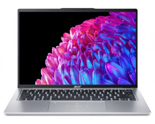 Acer Swift SFG14-73-720G Intel Core Ultra 7 155H Portátil 35,6 cm (14") 2.8K 16 GB LPDDR5x-SDRAM 512 GB SSD Wi-Fi 6 (802.11ax) Windows 11 Home Plata