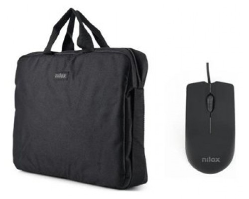 NILOX Maletín 15.6"Negro+Ratón USB 1000dpi