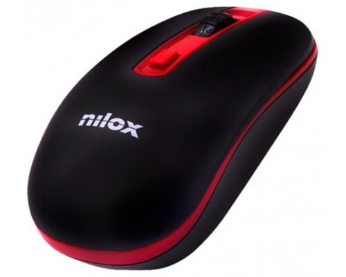 RATON NILOX WIRELESS NEGRO-ROJO 1.000 DPI