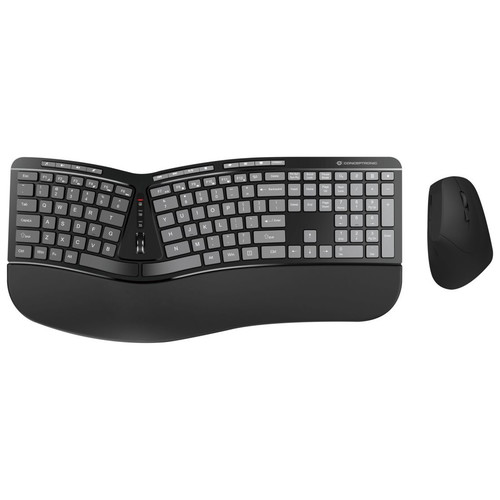 CONCEPTRONIC Kit de Teclado y Raton Ergonomico Inalambrico ORAZIO02ES