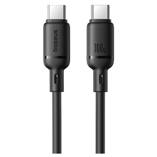 OS-BASEUS SILKY SERIES FAST CHARGING CABLE TYPE-C TO TYPE-C 100W 1M CLUSTER BLACK