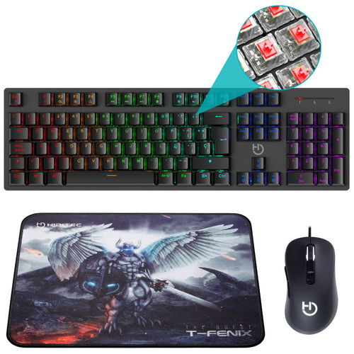 PACK HIDITEC TECLADO GAMING GK400+RATON BLITZ + ALFOMBRILLA T-FENIX M-DI11 PACK HIDITEC TECLADO GAMING GK400+RATON BLITZ + ALFOMBRILLA T-FENIX M