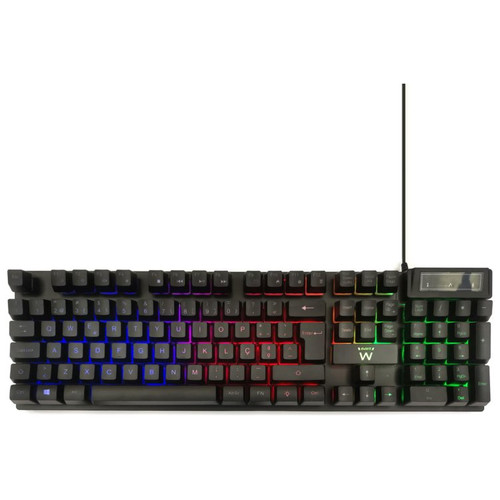 TECLADO GAMING EWENT PT USB RETROILUMINADO MEMBRANA NEGRO