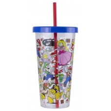 VASO DE PLÁSTICO CON PAJITA SUPER MARIO 700ML PALADONE REDSTRING PP8015NN