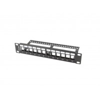 PATCH PANEL LANBERG 12 PUERTOS 1U RACK 19-ORGANIZADOR MODULOS KEYSTONE NEGRO