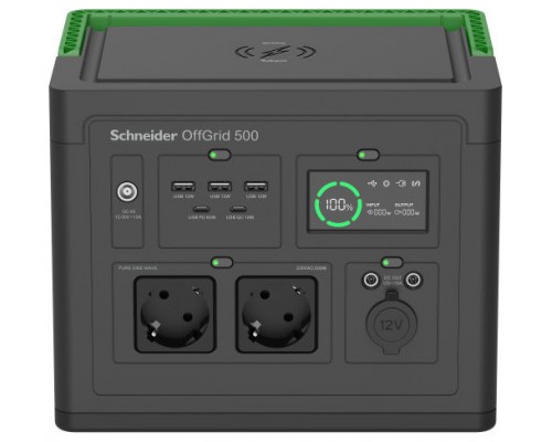 SCHNEIDER OFFGRID PORTABLE POWER STATION 500, 517 WH LITHIUM-ION, 2 SCHUKO, SINEWAVE