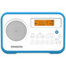 SANGEAN PRD18 B-A AZUL, BLANCO / RADIO DESPERTADOR PORT&Aacute;TIL