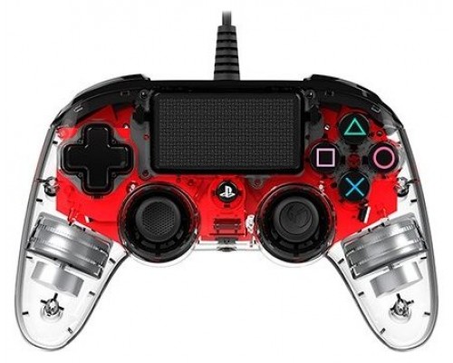 NACON PS4OFCPADCLRED GAMING COMPACT CONTROLLER PS4 TRANSPARENT RED