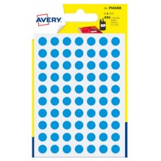 Avery PSA08B etiqueta autoadhesiva Alrededor Permanente Azul 490 pieza(s) (Espera 4 dias)