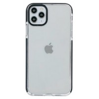 FUNDA QCHARX TRANSPARENTE IPHONE 16E NEGRO