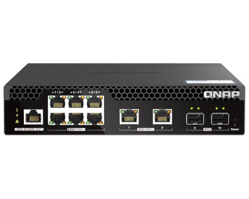 QNAP QSW-M2106PR-2S2T switch Gestionado L2 10G Ethernet (100/1000/10000) Energía sobre Ethernet (PoE) 1U Negro