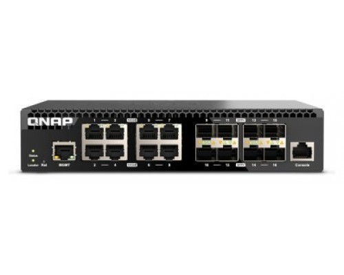 QNAP QSW-M3216R-8S8T switch Gestionado L2/L3 10G Ethernet (100/1000/10000) 1U Negro