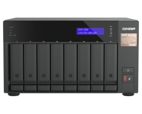 QNAP QVP-85B servidor de almacenamiento NAS Torre Intel® Core™ i5 32 GB DDR4 Unidad de disco duro QVR Pro Negro