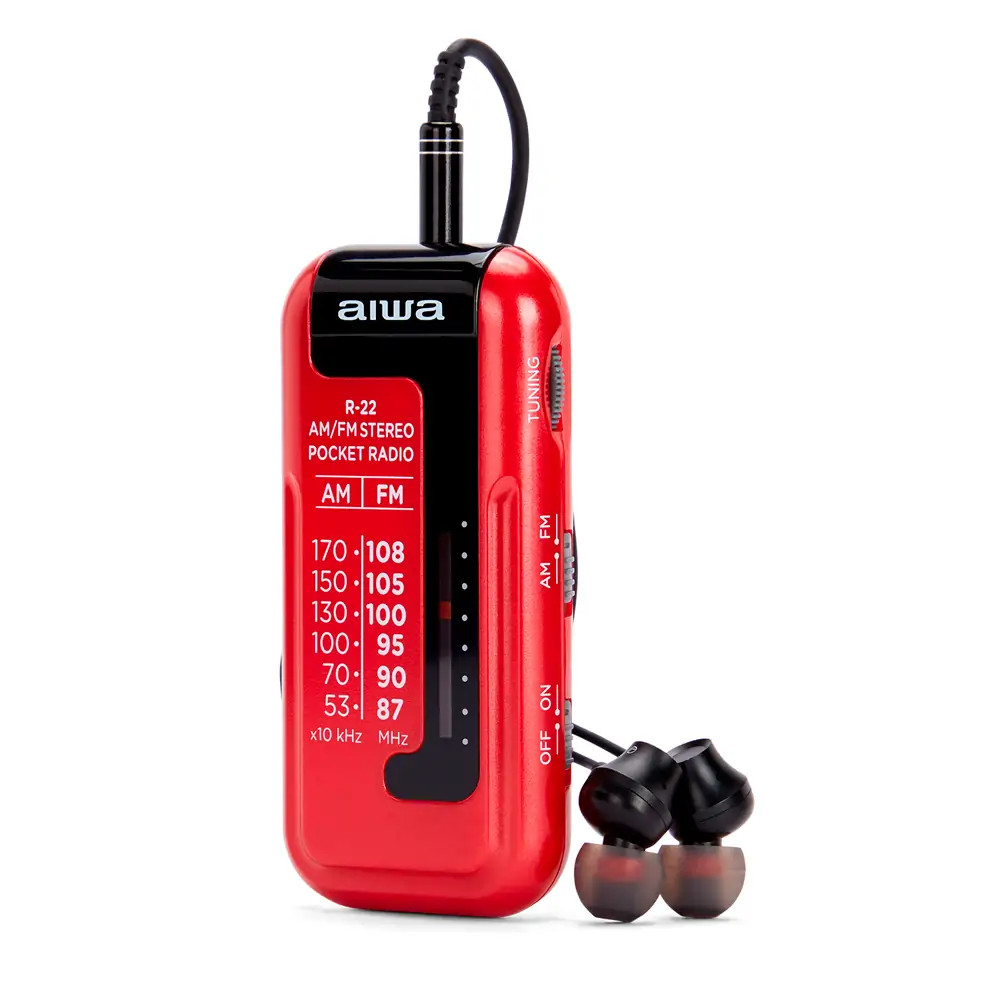RADIO ANALOGICA MINI AIWA R-22RD AM/FM HYPERBASS COLOR