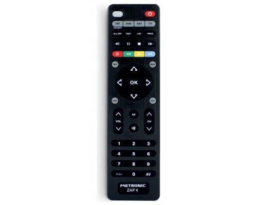 METRONIC UNIVERSAL REMOTE CONTROL ZAP 4 FOR TV +TDT + SAT + DVD 495325