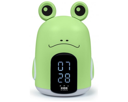 BIGBEN KIDS ALARM CLOCK WITH NIGHT LIGHT WITH THREE GREEN FROG SOUNDS RKIDSFROG