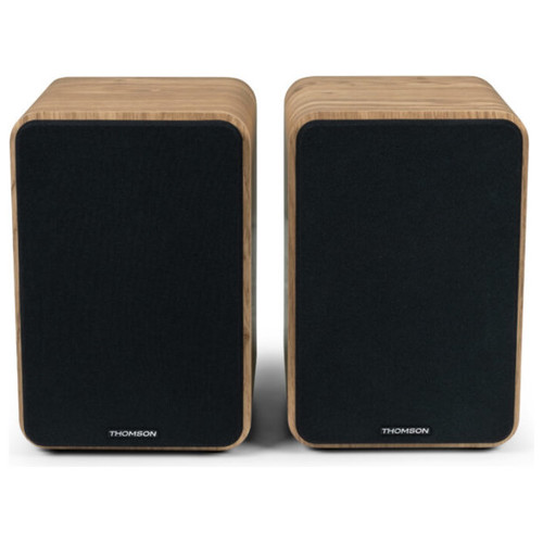 THOMSON HIFI BOOKSHELF SPEAKERS COSY 100W BT 5.0 RCA COMMAND WOOD/BLACK WS602DUO