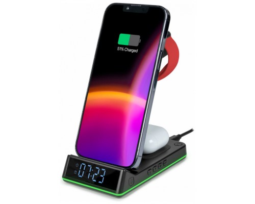 THOMSON ALARM CLOCK WITH WIRELESS CHARGING STATION AND NIGHT LIGHT BLACK CL750IA