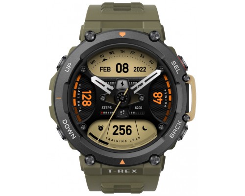 Amazfit T-Rex 2 3,53 cm (1.39") AMOLED 47 mm Digital 454 x 454 Pixeles Pantalla táctil Negro, Verde GPS (satélite)