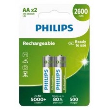 PILAS PHILIPS RECARGABLE R-6 2600MAH PACK 2