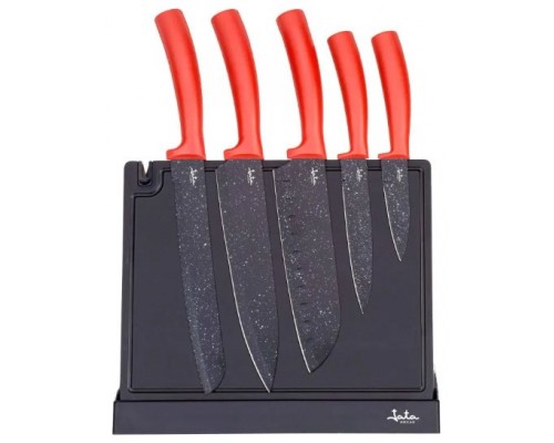 JATA SET OF 5 KNIVES AND KNIFE BOARD RED/BLACK HACC4502