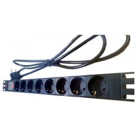 REGLETA 8 TOMAS PG PARA RACK 19" INTERRUPTOR PROTE