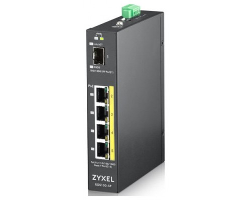 Zyxel RGS100-5P No administrado L2 Gigabit Ethernet (10/100/1000) Energía sobre Ethernet (PoE) Negro