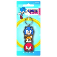 LLAVERO TRÍO APILADO SONIC, TAILS KNUCKLES 6 CM PYRAMID RK39440C