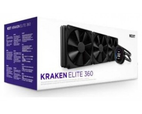 NZXT Kraken Elite 360 Procesador Sistema de refrigeración líquida todo en uno 12 cm Negro 1 pieza(s)