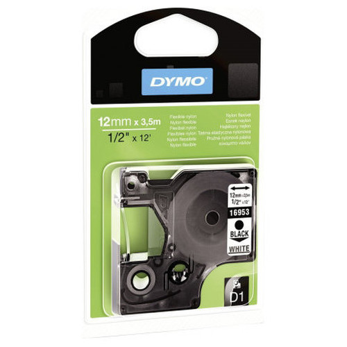 DYMO Cinta LM D1 19mm.x3,5m Negro/blanco Nylon