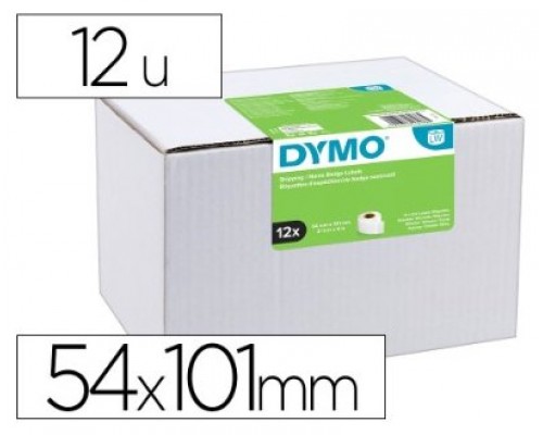 DYMO Etiqueta LW Multipack Etiquetas Envío/Badge 54x101mm -  VALUE PACK (12 rollos) Papel blanco