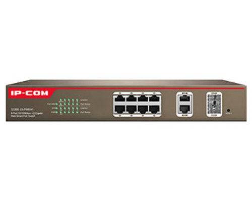 IP-COM Networks S3300-10-PWR-M switch Gestionado L2 Fast Ethernet (10/100) Gris Energía sobre Ethernet (PoE)