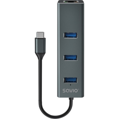 HUB SAVIO USB(C) - 3 X USB(A) 3.1 + 1 X RJ45-GK2 HUB SAVIO USB(C) - 3 X USB(A) 3.1 + 1 X RJ45
