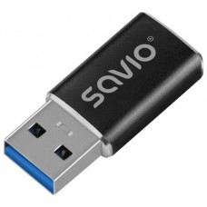 ADAPTADOR SAVIO AK-81 USB-C 3.1 USB-A 3.1 BLACK