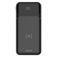 POWERBANK SAVIO BA-09 10000MAH QI CHARGING BLACK