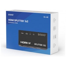 SPLITTER 1X2 HDMI FULL HD 3D SAVIO CL-42 NEGRO