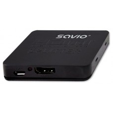 SPLITTER 1X2 HDMI 4K 3D SAVIO CL-93 NEGRO